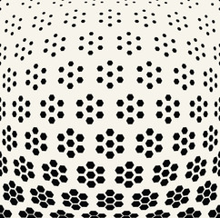 Fototapeta na wymiar geometric hexagon seamless vector halftone pattern background