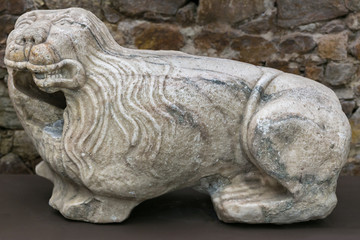 Fototapeta premium Marble Lion. 2st Century AD. Archaeological Museum of Evora. Portugal.
