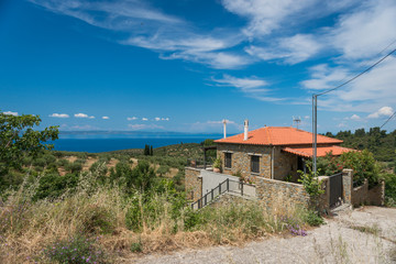 Stone house in olive country