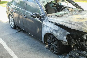 Burned out car