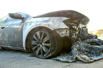 Burned out car