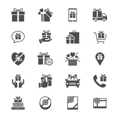 Gift flat icons