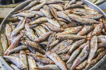 Fishes on a fish market, Georgia, Europe.
