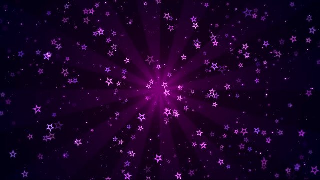 Colorful Animated Star Shapes - Loop Purple