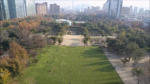 Aerial view of a park in Santiago, Chile