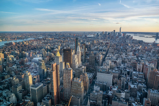 Manhattan skyline from above, New York City © dvrcan