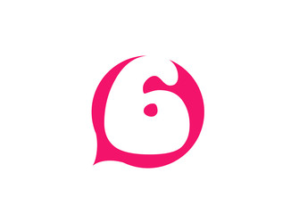 Number 6 logo. Vector logotype design.
