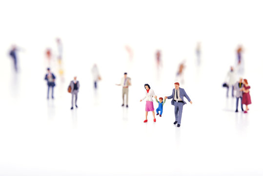 Crowd of people in miniature people