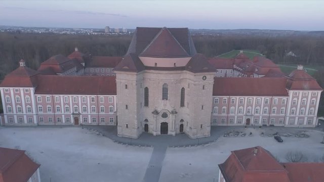 Wiblingen Kloster Abbey With Drone At Sunrise