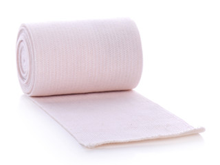 medical elastic bandage on white background