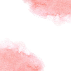 Hand painted watercolor pink texture isolated on the white background