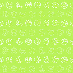 Seamless pattern with symbol of islam crescent moon with star for your design