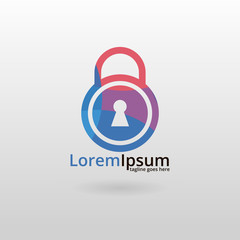 Padlock logo. Multicolored padlock logotype © kariolan
