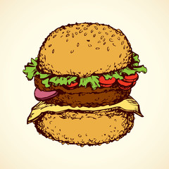 Hamburger. Vector drawing
