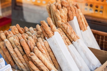 Delicious home bread at the market