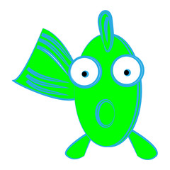 Funny fish on white background