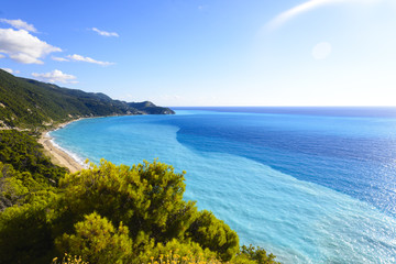 Beautiful tropical sea from the top of the mountain
