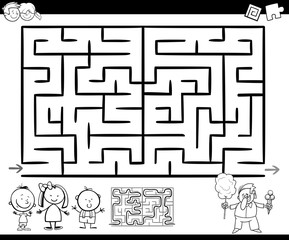 maze or labyrinth game coloring page