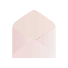 Pink open envelope mockup. Vector envelope design.
