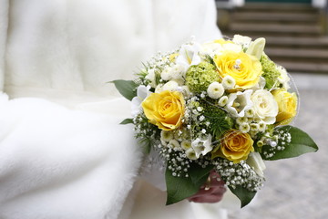 Bouquet for a wedding. Beautifully decorated bouquet