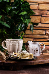 Pieces of biscuit cake