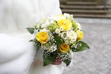 Bouquet for a wedding. Beautifully decorated bouquet