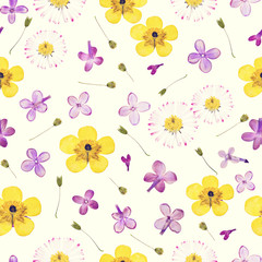 Pressed and dried flowers pattern