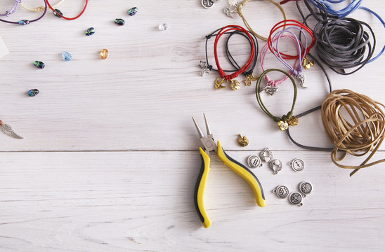 Handmade Bracelets Making, Artisan Workplace