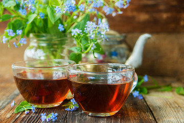 Tea and forget-me-nots