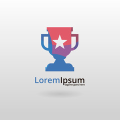 Champion cup logo. Multicolored cup logotype 