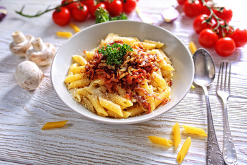 Delicious spaghetti prepared in a homemade way