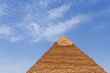 Fototapeta na wymiar pyramid of Khafre in Giza against blue sky, Egypt