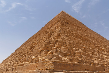 pyramid of Khafre in Giza against blue sky, Egypt