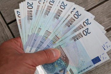 euros in hand