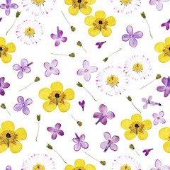 Pressed and dried flowers pattern