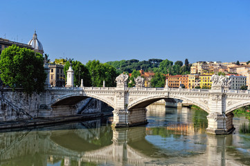 Fototapeta na wymiar Bridge near the Castel Sant'Angelo.