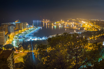 Malaga bei Nacht, Castillo de Gibralfaro