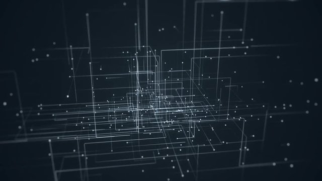 Abstract Hi-Tech Backround . This is abstract technological animation of futuristic grid. Perfect for any type of videos dealing with scientific festivals,  hi-tech projects, sci-fi movies.