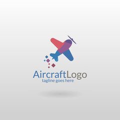 Colorful Plane Logo Template. Aircraft logo