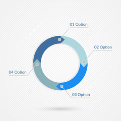 Four options infographics. Isolated 1 2 3 4 step number symbol. Blue vector icon on abstract line background. Business illustration icon for marketing presentation, project, web design, template