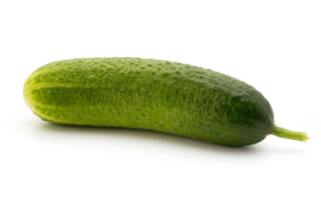 Eco cucumber on white background. Fresh vegetables.