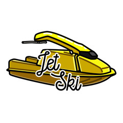 Fototapeta na wymiar Color vintage jet ski emblem