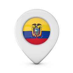 Ecuador flag location marker icon. 3D Rendering