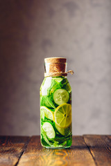 Detox Water Infused with Lemon, Cucumber and Mint.