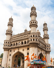 Fototapeta na wymiar The Charminar tower in the city of Hyderabad, India
