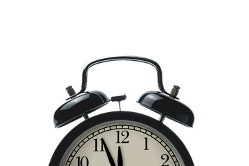 vintage alarm clock isolated on white background