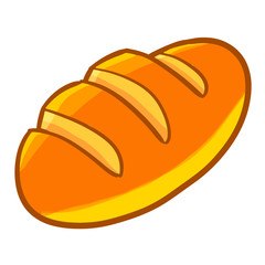Funny and yummy long loaf bread ready to eat - vector.