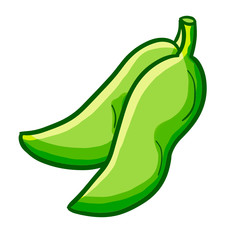 Funny and cute small bitter bean ready to eat or cooked - vector.