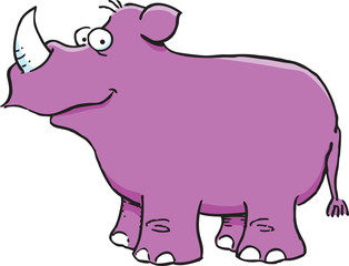 Cartoon illustration of a rhino.