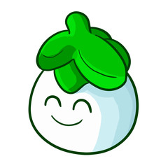 Funny and cute radish smiling happily - vector.